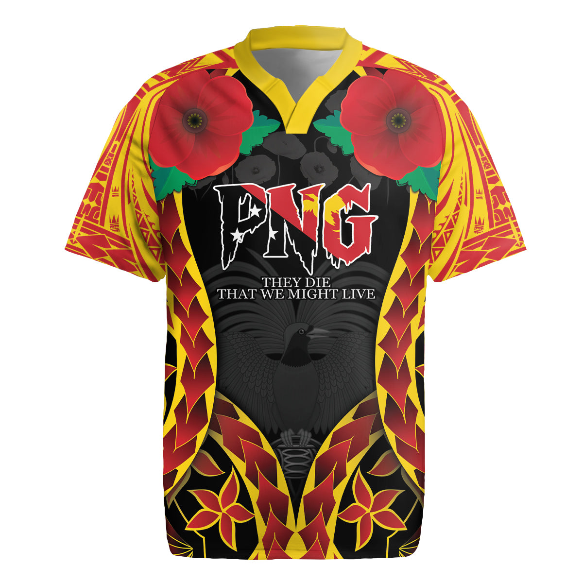 Personalised Papua New Guinea Remembrance Day Rugby Jersey