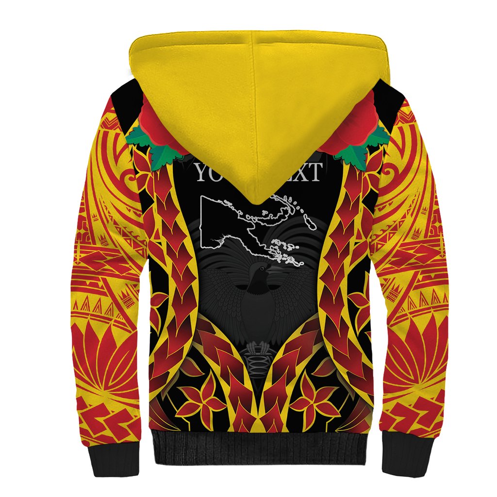 Personalised Papua New Guinea Remembrance Day Sherpa Hoodie LT9 - Polynesian Pride