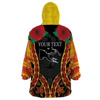 Personalised Papua New Guinea Remembrance Day Wearable Blanket Hoodie LT9 - Polynesian Pride