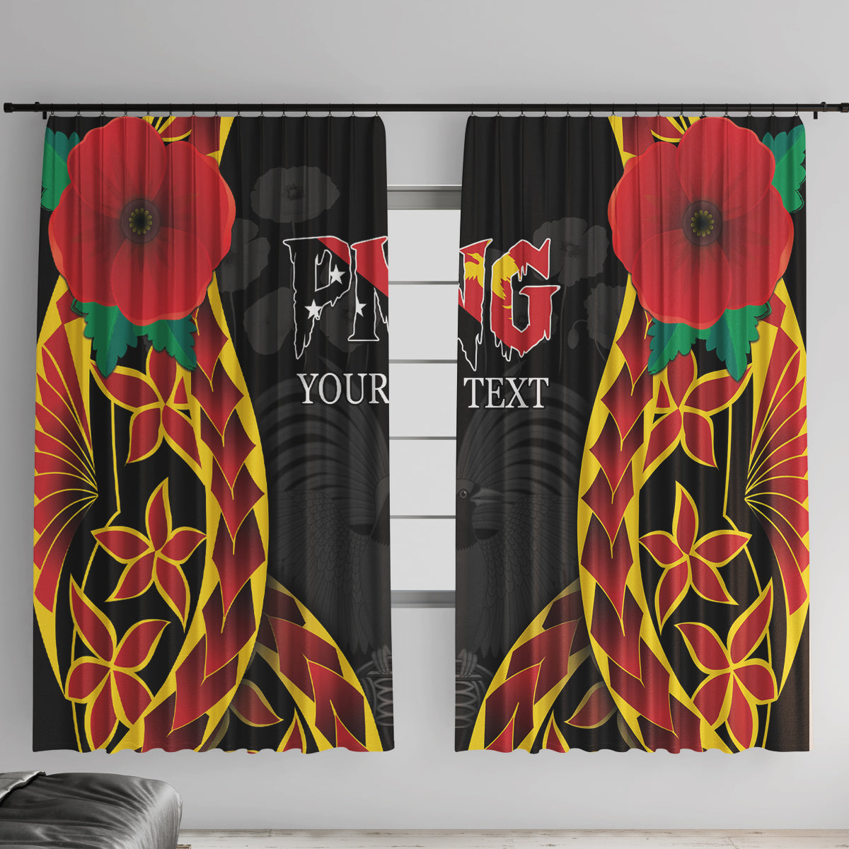 Personalised Papua New Guinea Remembrance Day Window Curtain