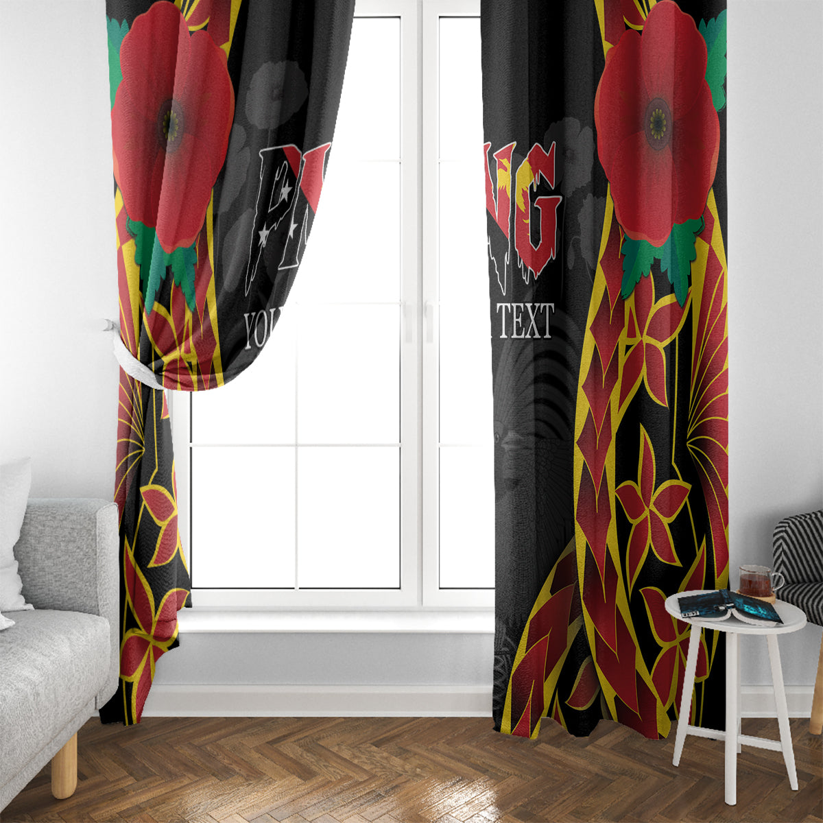 Personalised Papua New Guinea Remembrance Day Window Curtain LT9 - Polynesian Pride