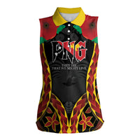 Personalised Papua New Guinea Remembrance Day Women Sleeveless Polo Shirt LT9 Female Red - Polynesian Pride