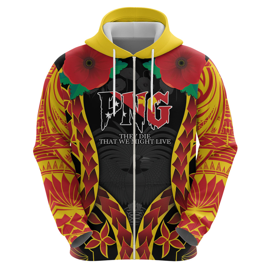 Personalised Papua New Guinea Remembrance Day Zip Hoodie