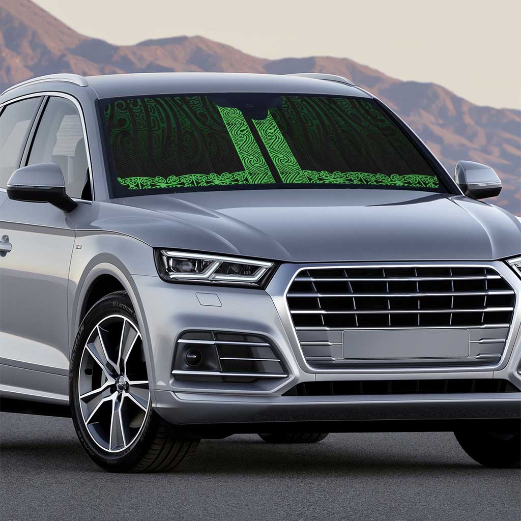 New Zealand Maori Kowhaiwhai Auto Sun Shade Kakariki Maui and Mangopare - Polynesian Pride