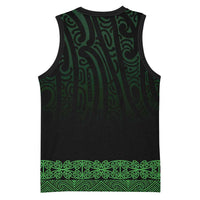 New Zealand Maori Kowhaiwhai Basketball Jersey Kakariki Maui and Mangopare - Polynesian Pride