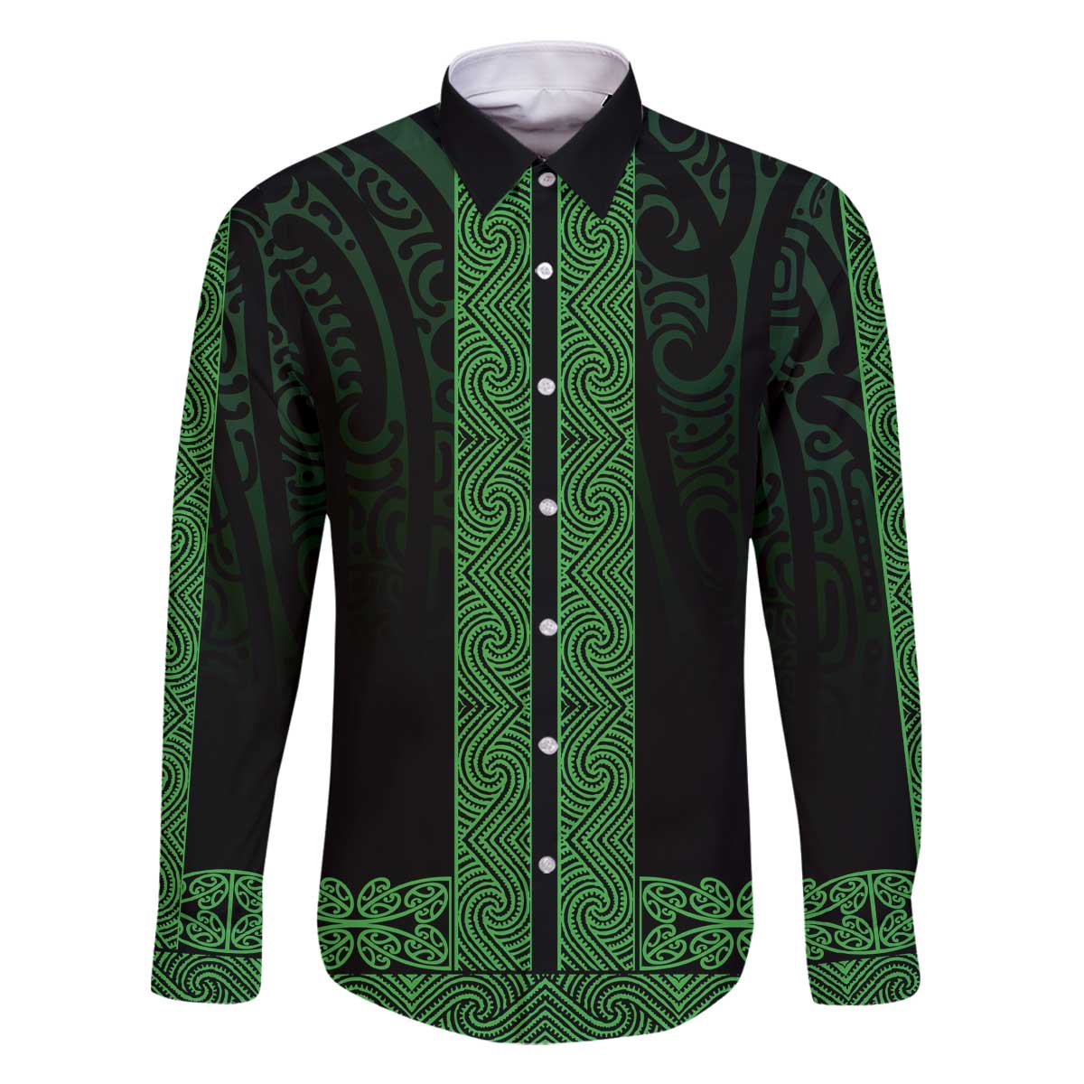 New Zealand Maori Kowhaiwhai Family Matching Off The Shoulder Long Sleeve Dress and Hawaiian Shirt Kakariki Maui and Mangopare