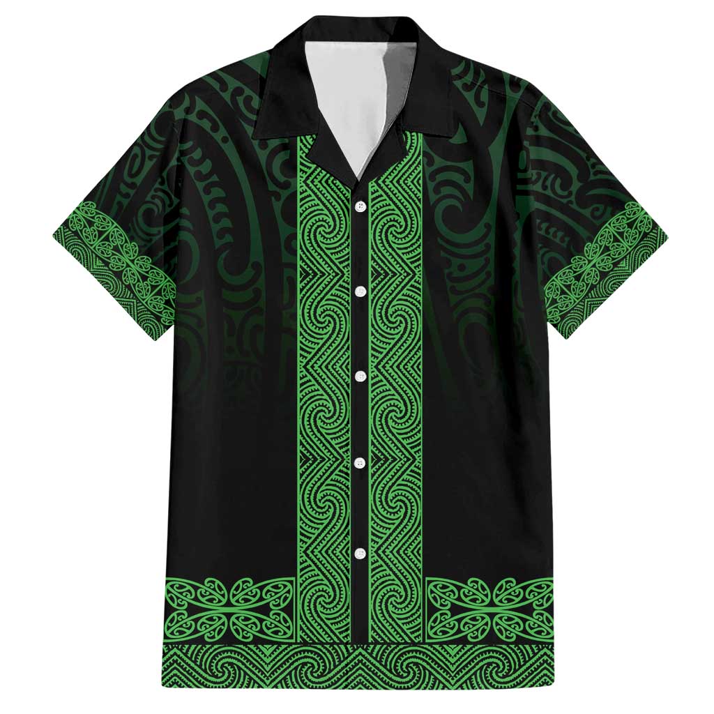 New Zealand Maori Kowhaiwhai Family Matching Short Sleeve Bodycon Dress and Hawaiian Shirt Kakariki Maui and Mangopare