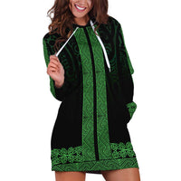 New Zealand Maori Kowhaiwhai Hoodie Dress Kakariki Maui and Mangopare