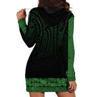 New Zealand Maori Kowhaiwhai Hoodie Dress Kakariki Maui and Mangopare