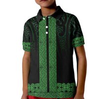 New Zealand Maori Kowhaiwhai Kid Polo Shirt Kakariki Maui and Mangopare
