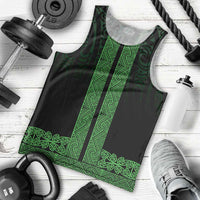 New Zealand Maori Kowhaiwhai Men Tank Top Kakariki Maui and Mangopare