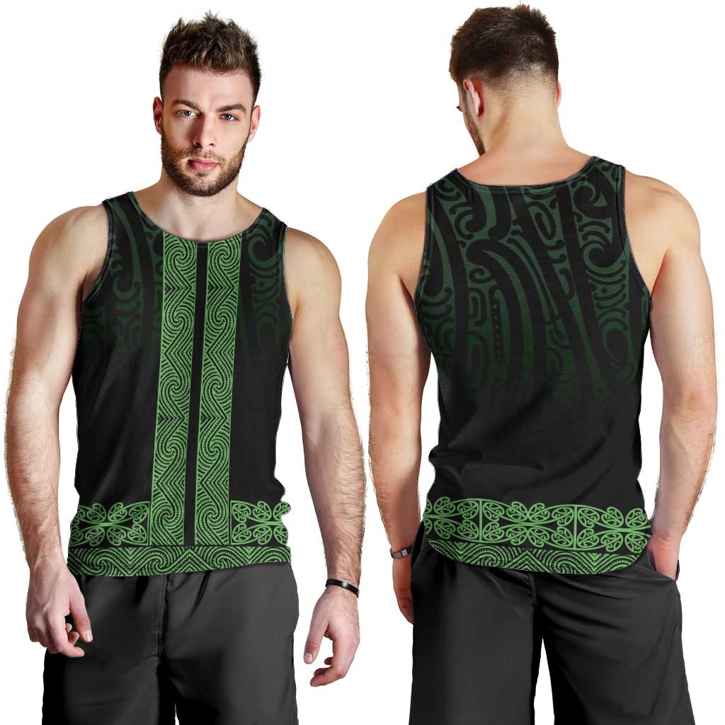 New Zealand Maori Kowhaiwhai Men Tank Top Kakariki Maui and Mangopare