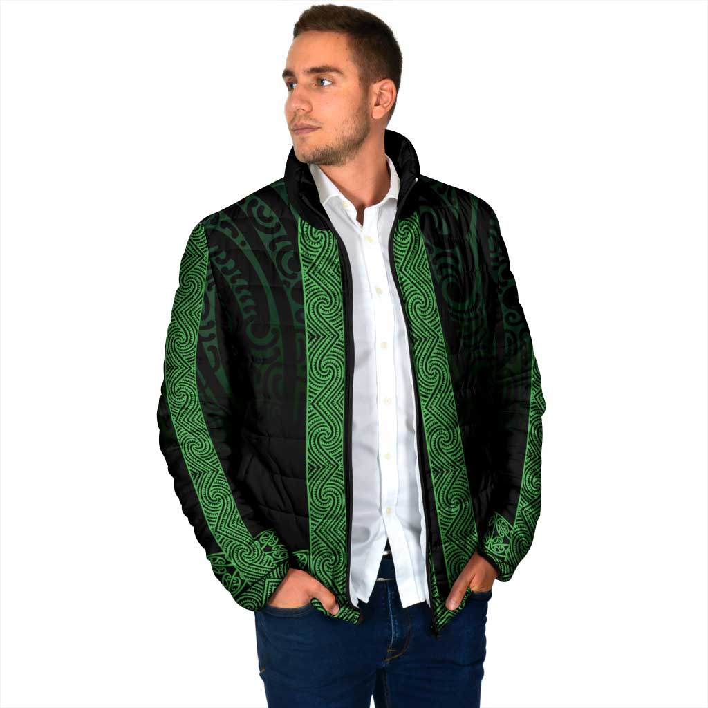 New Zealand Maori Kowhaiwhai Padded Jacket Kakariki Maui and Mangopare - Polynesian Pride