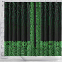 New Zealand Maori Kowhaiwhai Shower Curtain Kakariki Maui and Mangopare