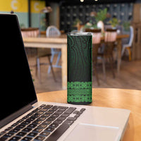 New Zealand Maori Kowhaiwhai Skinny Tumbler Kakariki Maui and Mangopare