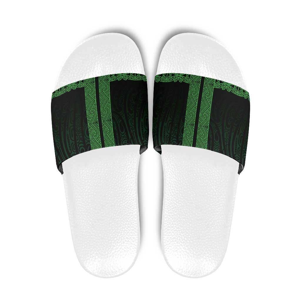 New Zealand Maori Kowhaiwhai Slide Sandals Kakariki Maui and Mangopare - Polynesian Pride