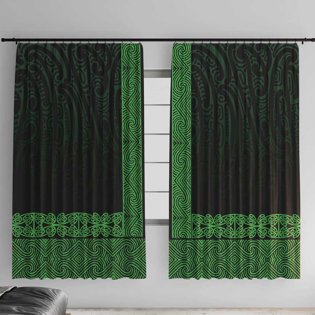 New Zealand Maori Kowhaiwhai Window Curtain Kakariki Maui and Mangopare