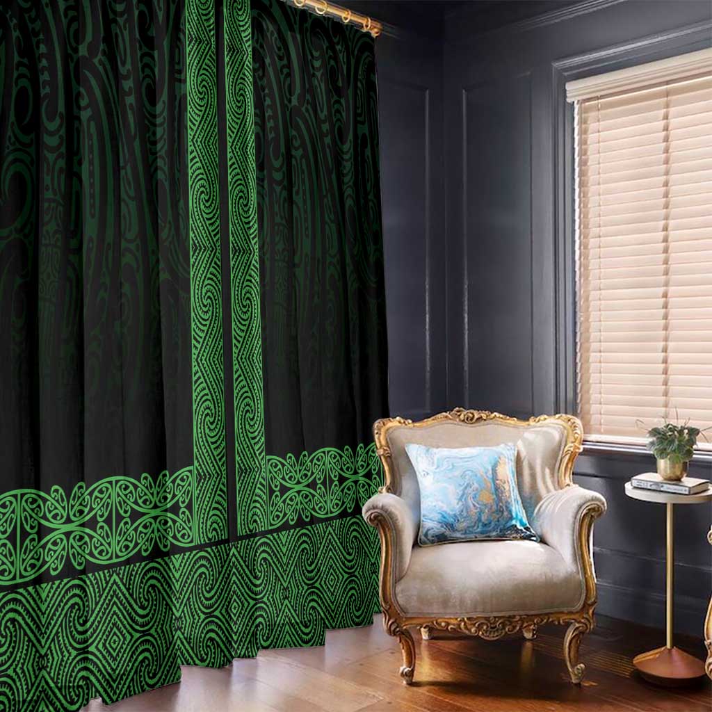 New Zealand Maori Kowhaiwhai Window Curtain Kakariki Maui and Mangopare