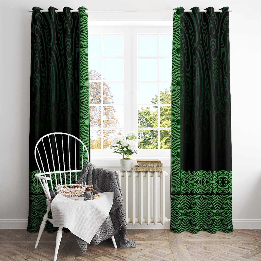 New Zealand Maori Kowhaiwhai Window Curtain Kakariki Maui and Mangopare