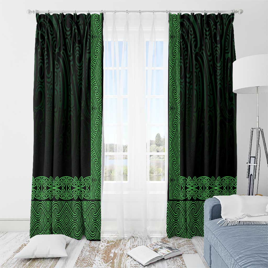 New Zealand Maori Kowhaiwhai Window Curtain Kakariki Maui and Mangopare