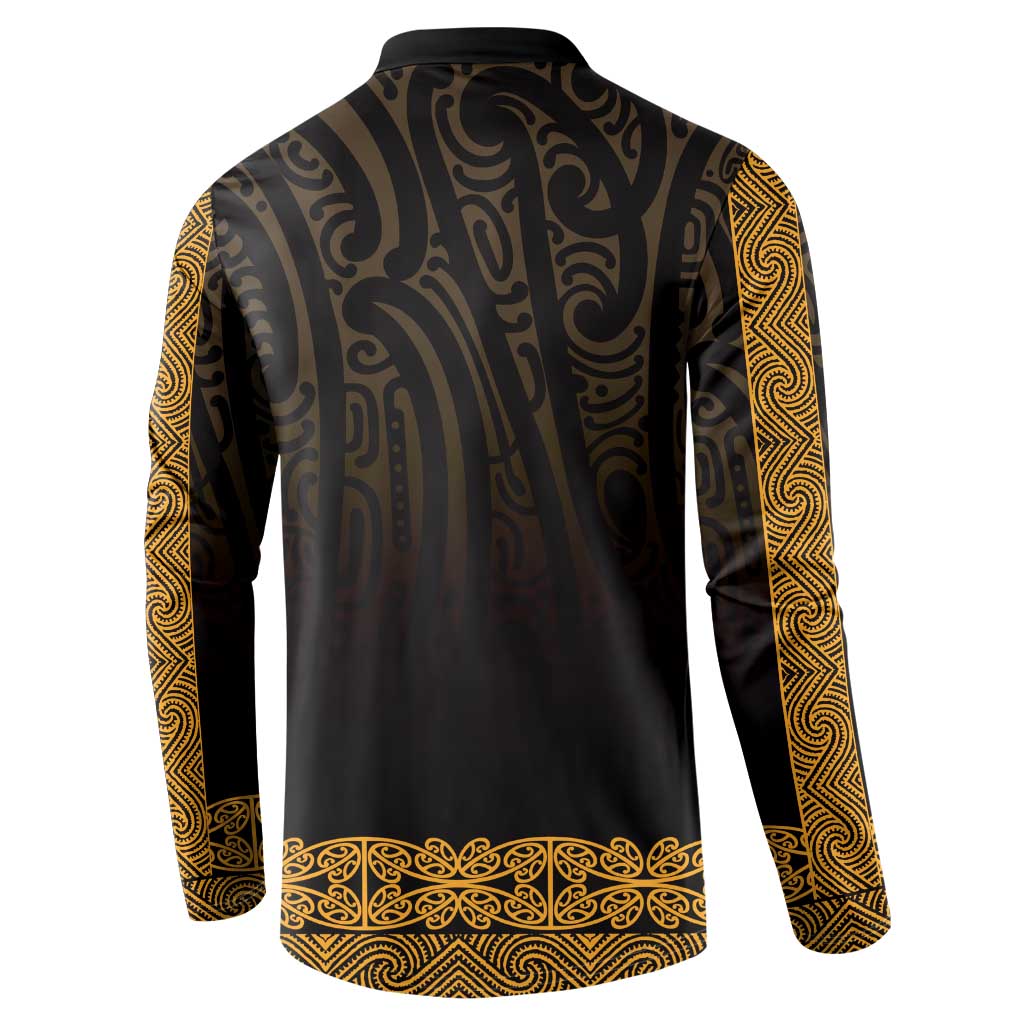 New Zealand Maori Kowhaiwhai Button Sweatshirt Karaka Maui and Mangopare