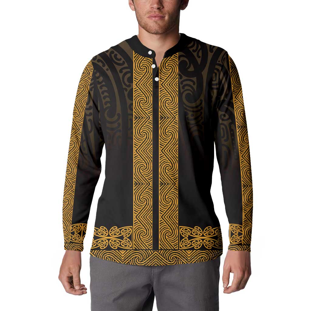 New Zealand Maori Kowhaiwhai Button Sweatshirt Karaka Maui and Mangopare