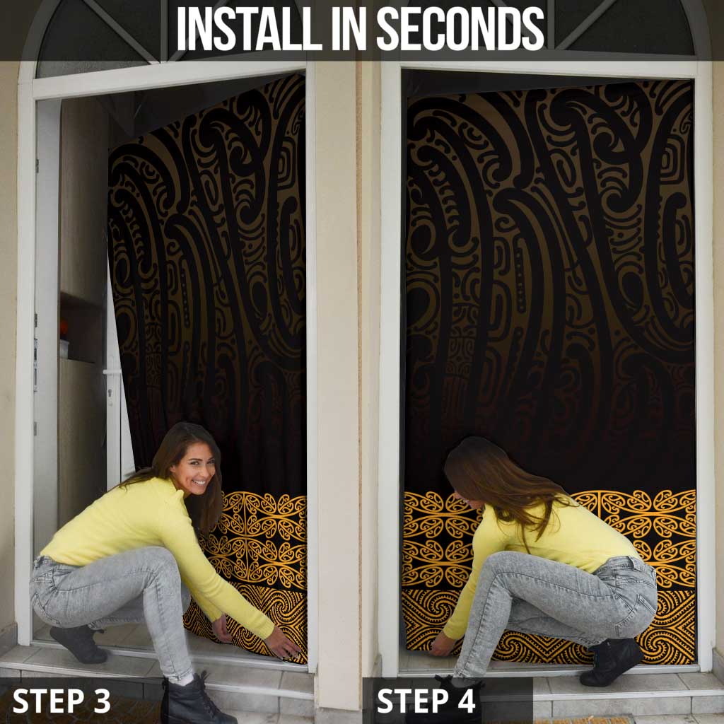New Zealand Maori Kowhaiwhai Door Cover Karaka Maui and Mangopare - Polynesian Pride