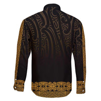New Zealand Maori Kowhaiwhai Family Matching Long Sleeve Bodycon Dress and Hawaiian Shirt Karaka Maui and Mangopare