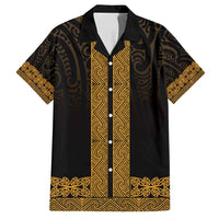 New Zealand Maori Kowhaiwhai Family Matching Off Shoulder Maxi Dress and Hawaiian Shirt Karaka Maui and Mangopare