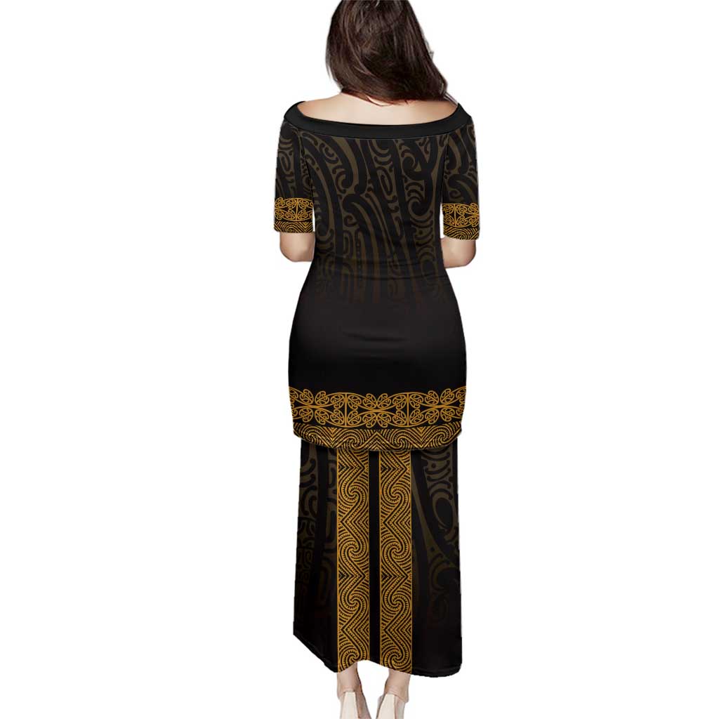 New Zealand Maori Kowhaiwhai Family Matching Puletasi and Hawaiian Shirt Karaka Maui and Mangopare