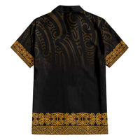 New Zealand Maori Kowhaiwhai Family Matching Short Sleeve Bodycon Dress and Hawaiian Shirt Karaka Maui and Mangopare