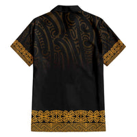 New Zealand Maori Kowhaiwhai Family Matching Summer Maxi Dress and Hawaiian Shirt Karaka Maui and Mangopare