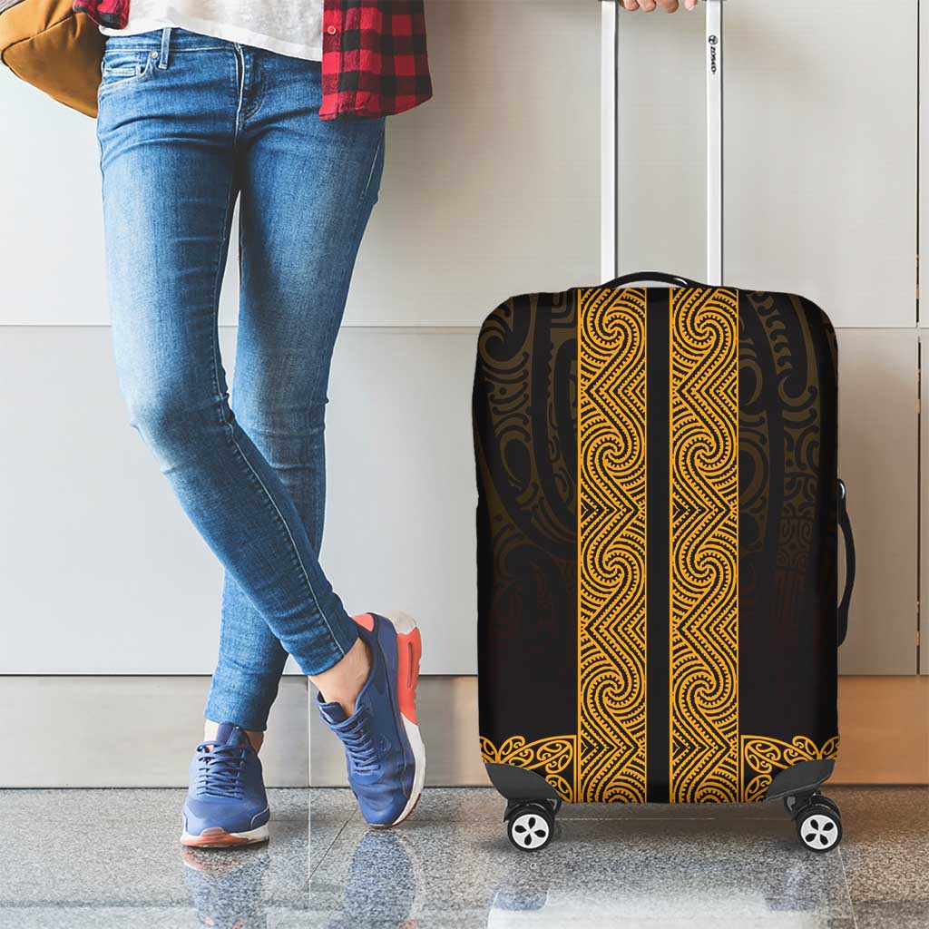 New Zealand Maori Kowhaiwhai Luggage Cover Karaka Maui and Mangopare