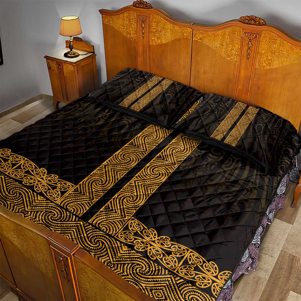 New Zealand Maori Kowhaiwhai Quilt Bed Set Karaka Maui and Mangopare