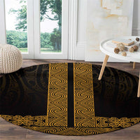 New Zealand Maori Kowhaiwhai Round Carpet Karaka Maui and Mangopare