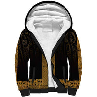 New Zealand Maori Kowhaiwhai Sherpa Hoodie Karaka Maui and Mangopare
