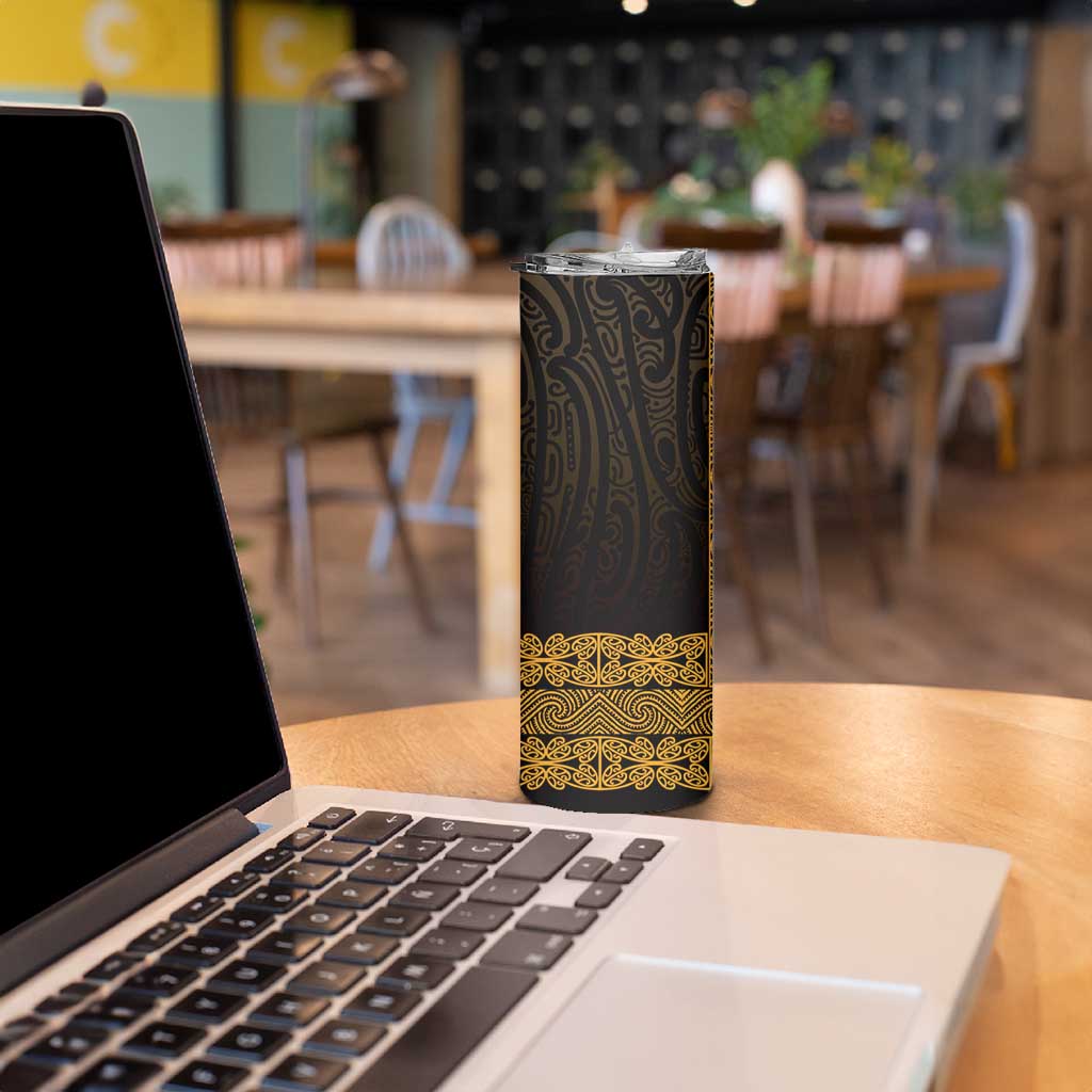 New Zealand Maori Kowhaiwhai Skinny Tumbler Karaka Maui and Mangopare