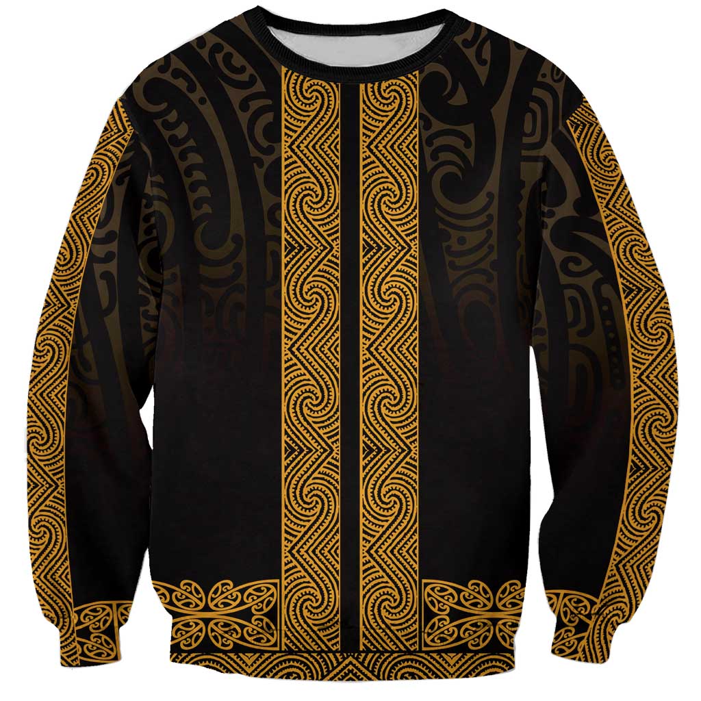 New Zealand Maori Kowhaiwhai Sweatshirt Karaka Maui and Mangopare