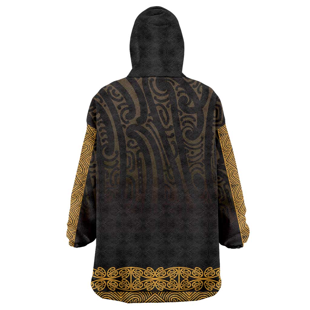 New Zealand Maori Kowhaiwhai Wearable Blanket Hoodie Karaka Maui and Mangopare