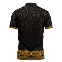 New Zealand Maori Kowhaiwhai Zipper Polo Shirt Karaka Maui and Mangopare - Polynesian Pride