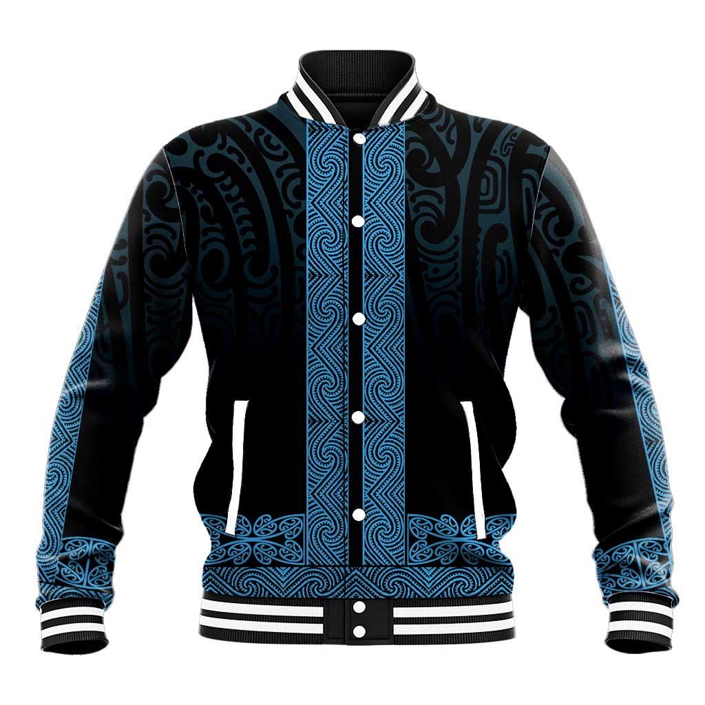 New Zealand Maori Kowhaiwhai Baseball Jacket Kikorangi Maui and Mangopare