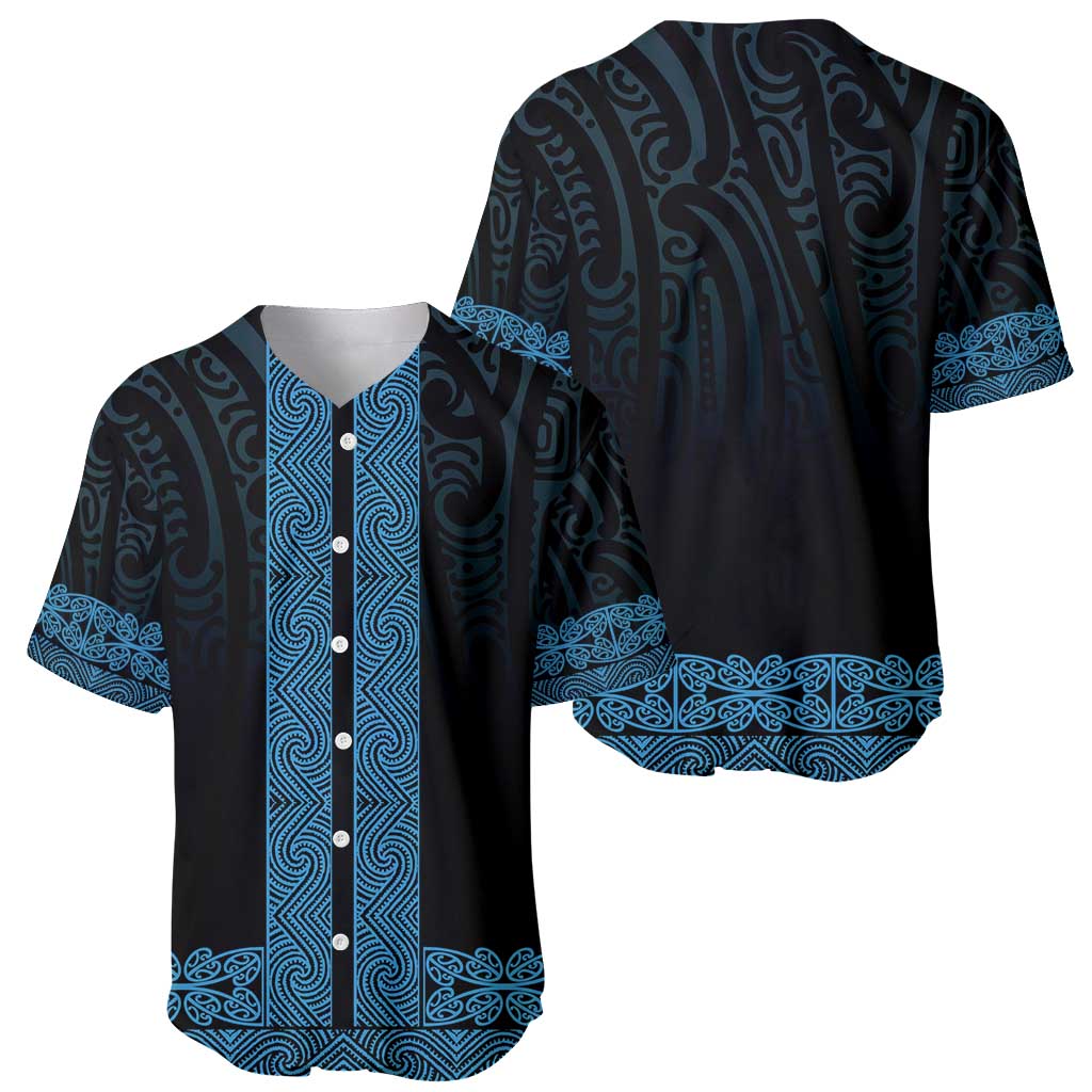 New Zealand Maori Kowhaiwhai Baseball Jersey Kikorangi Maui and Mangopare