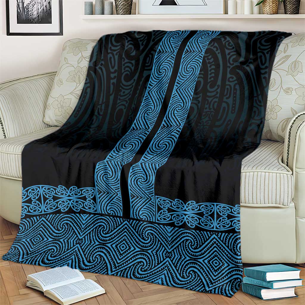 New Zealand Maori Kowhaiwhai Blanket Kikorangi Maui and Mangopare