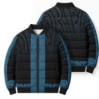 New Zealand Maori Kowhaiwhai Bomber Puffer Jacket Kikorangi Maui and Mangopare - Polynesian Pride