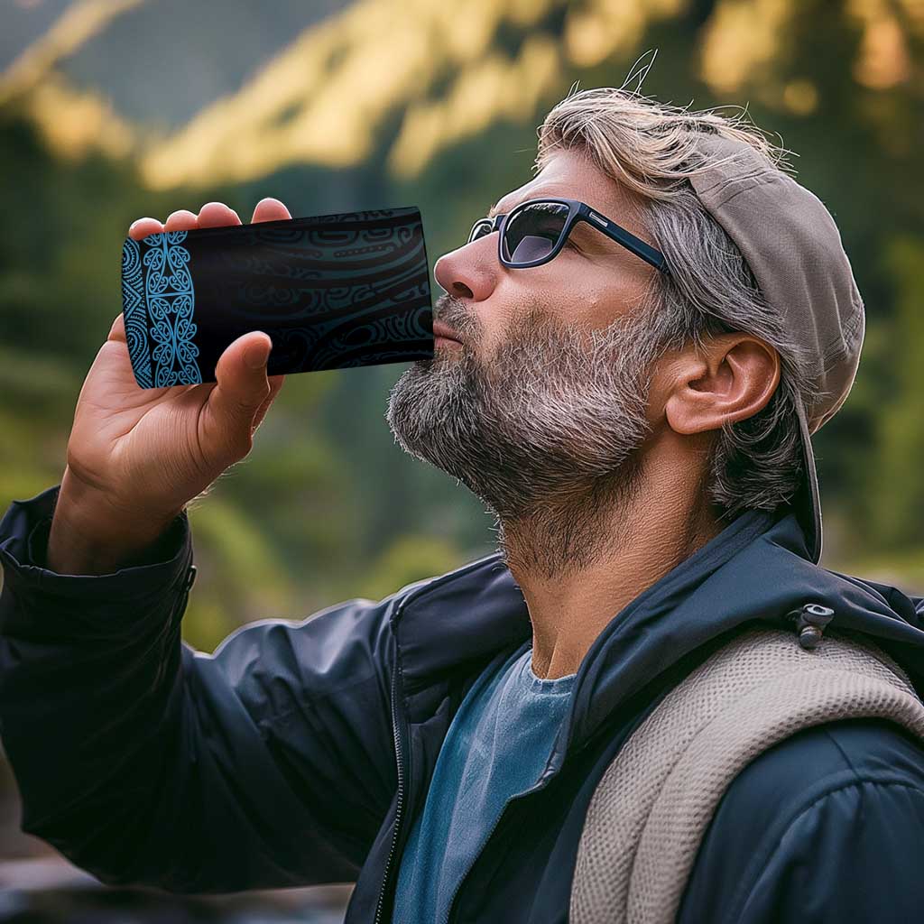 New Zealand Maori Kowhaiwhai 4 in 1 Can Cooler Tumbler Kikorangi Maui and Mangopare