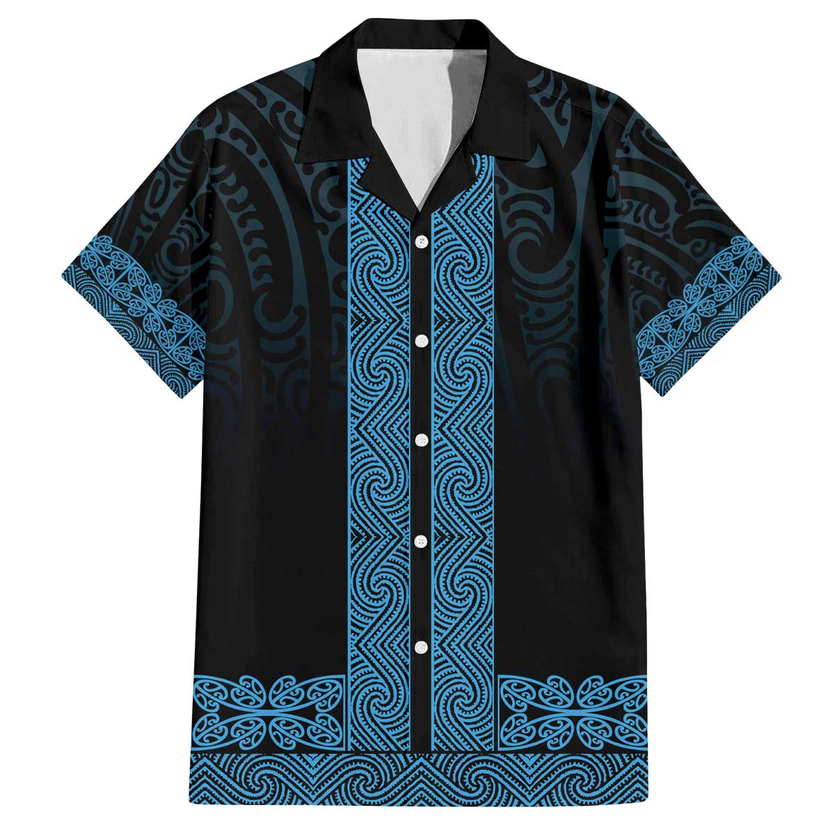 New Zealand Maori Kowhaiwhai Family Matching Off The Shoulder Long Sleeve Dress and Hawaiian Shirt Kikorangi Maui and Mangopare