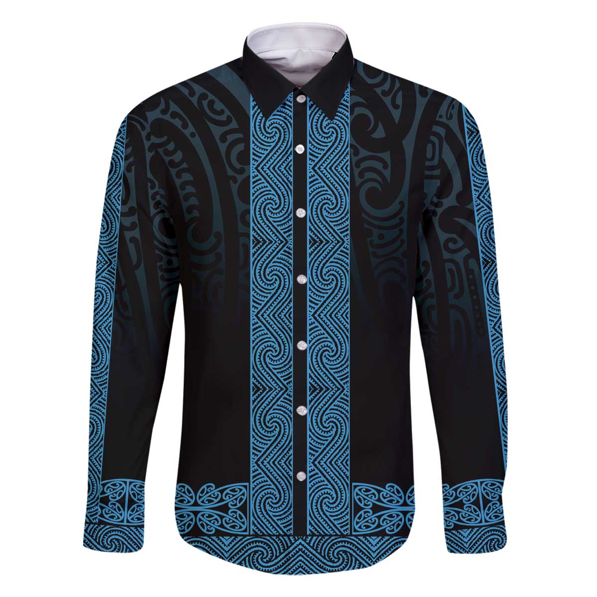 New Zealand Maori Kowhaiwhai Family Matching Off The Shoulder Long Sleeve Dress and Hawaiian Shirt Kikorangi Maui and Mangopare