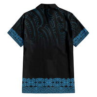 New Zealand Maori Kowhaiwhai Family Matching Off Shoulder Maxi Dress and Hawaiian Shirt Kikorangi Maui and Mangopare