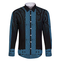 New Zealand Maori Kowhaiwhai Family Matching Off Shoulder Maxi Dress and Hawaiian Shirt Kikorangi Maui and Mangopare