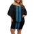 New Zealand Maori Kowhaiwhai Off Shoulder Short Dress Kikorangi Maui and Mangopare